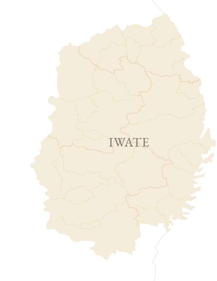 岩手県を表す地図。