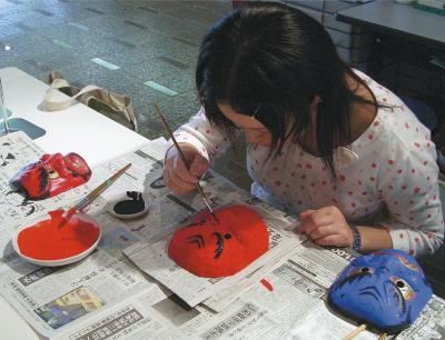 鬼の館面作り(鬼剣舞・河童)